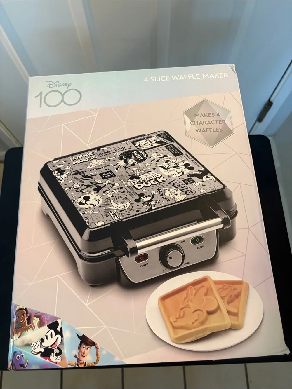 Disney Black and Silver 4-Slice Character Waffle Maker New never used